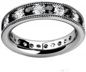 1.00 ct Millgrain Edge Diamond Eternity Wedding Band Ring in Platinum
