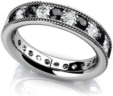 1.00 ct Millgrain Edge Diamond Eternity Wedding Band Ring in Platinum