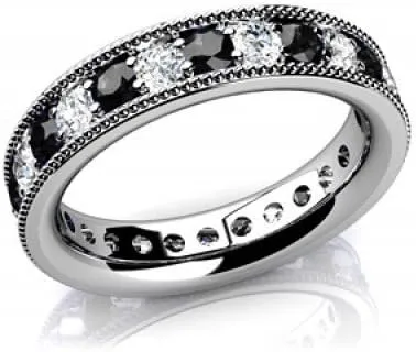 1.00 ct Millgrain Edge Diamond Eternity Wedding Band Ring in Platinum