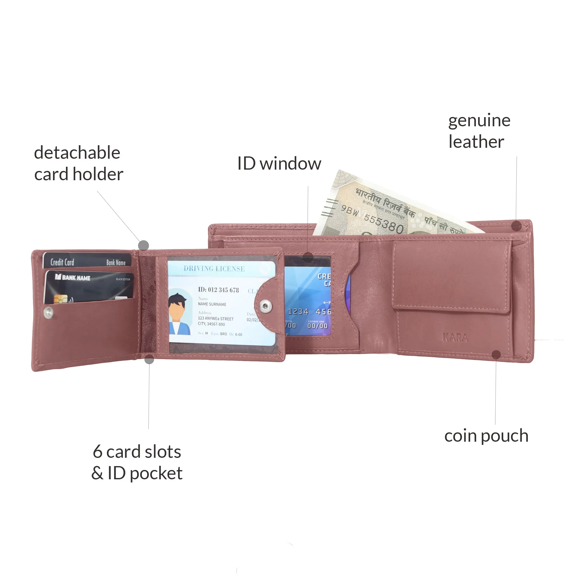 10012 Wine Bifold Wallet