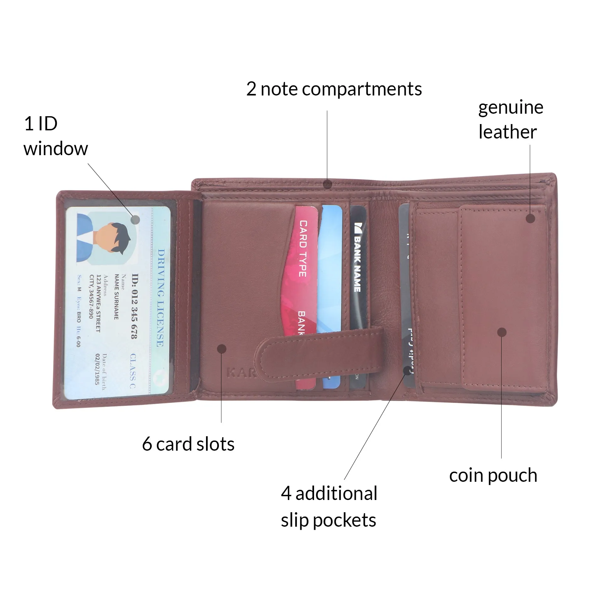 10026 Brown Bifold Wallet