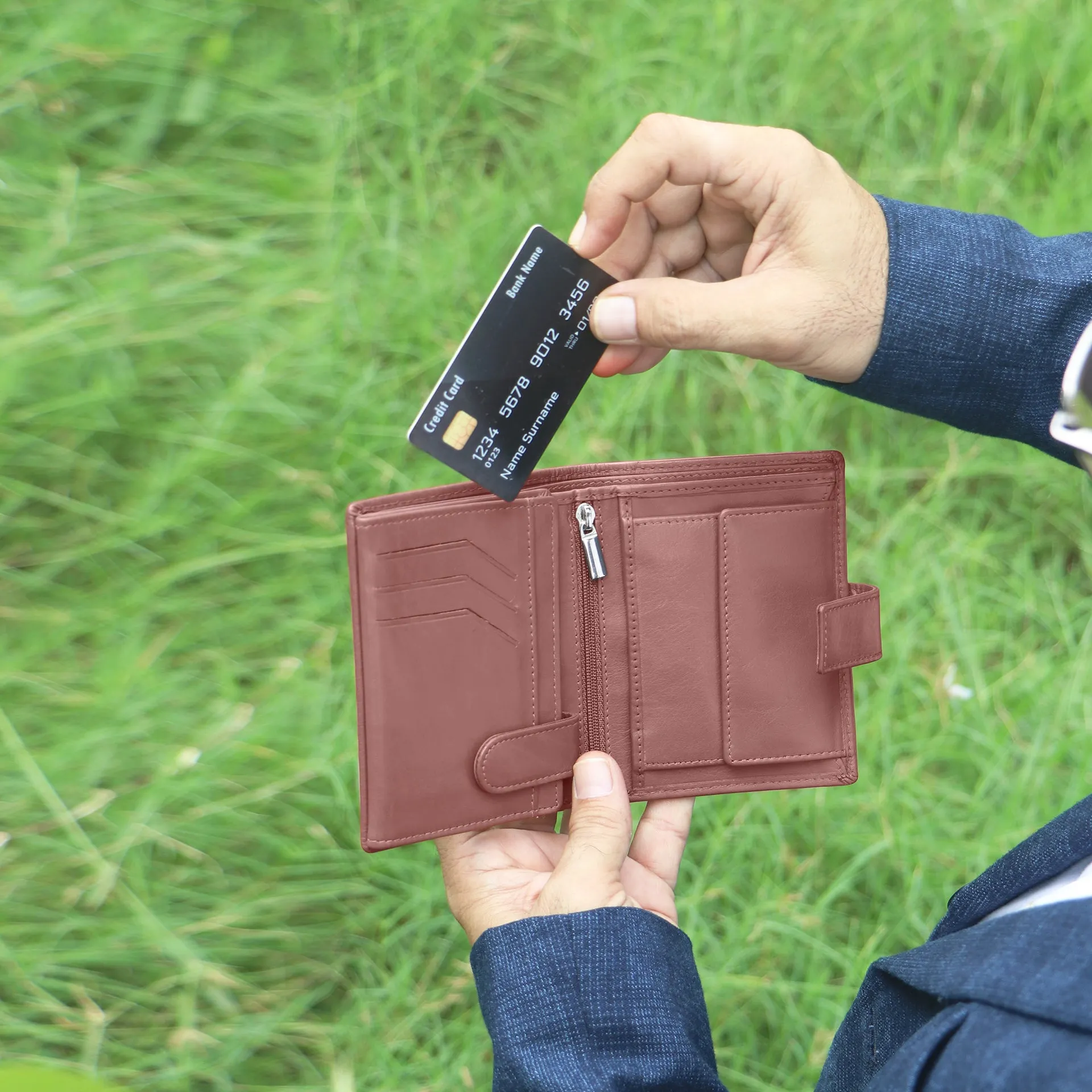 10029 Wine Leather Wallet