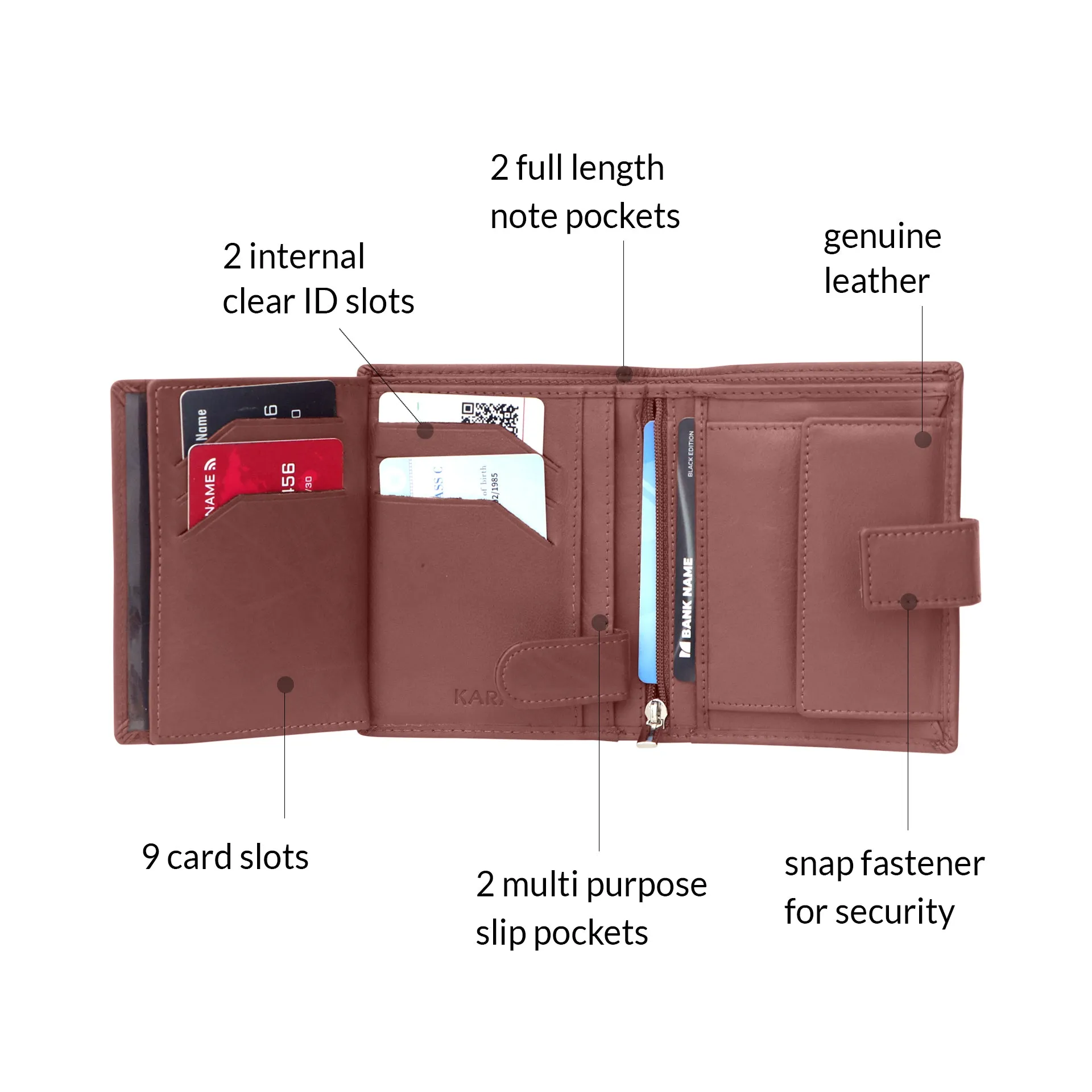 10029 Wine Leather Wallet