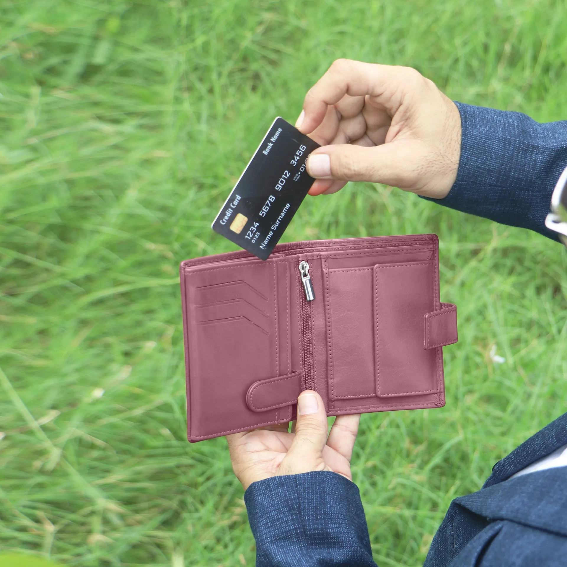 10029 Wine Leather Wallet