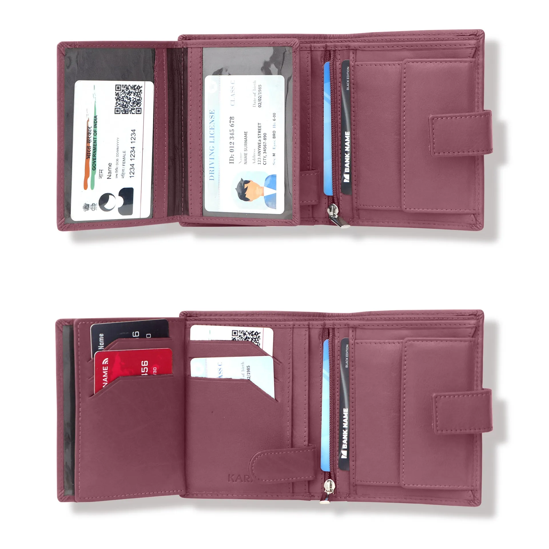 10029 Wine Leather Wallet