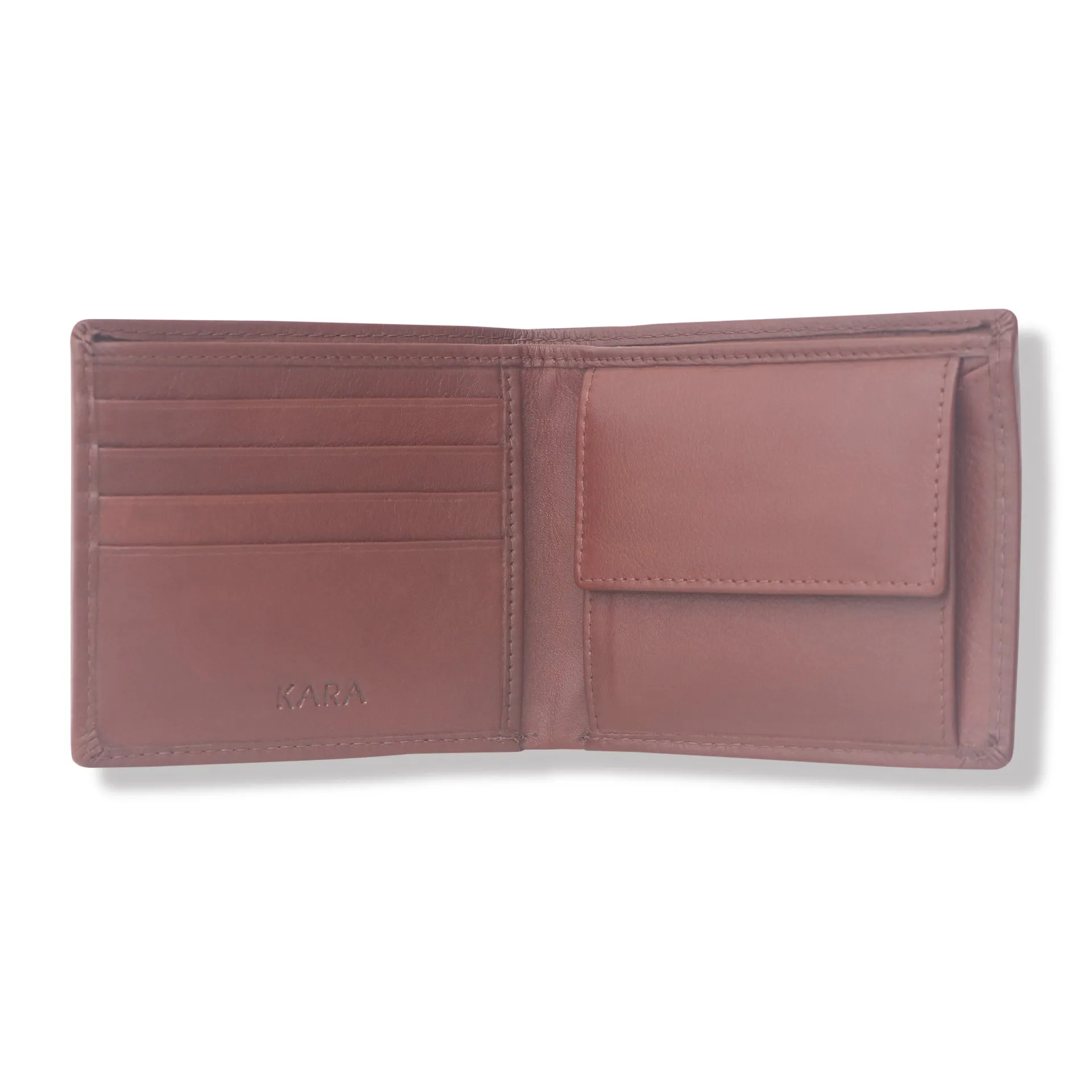 10090 Brown & Blue Bifold Wallet