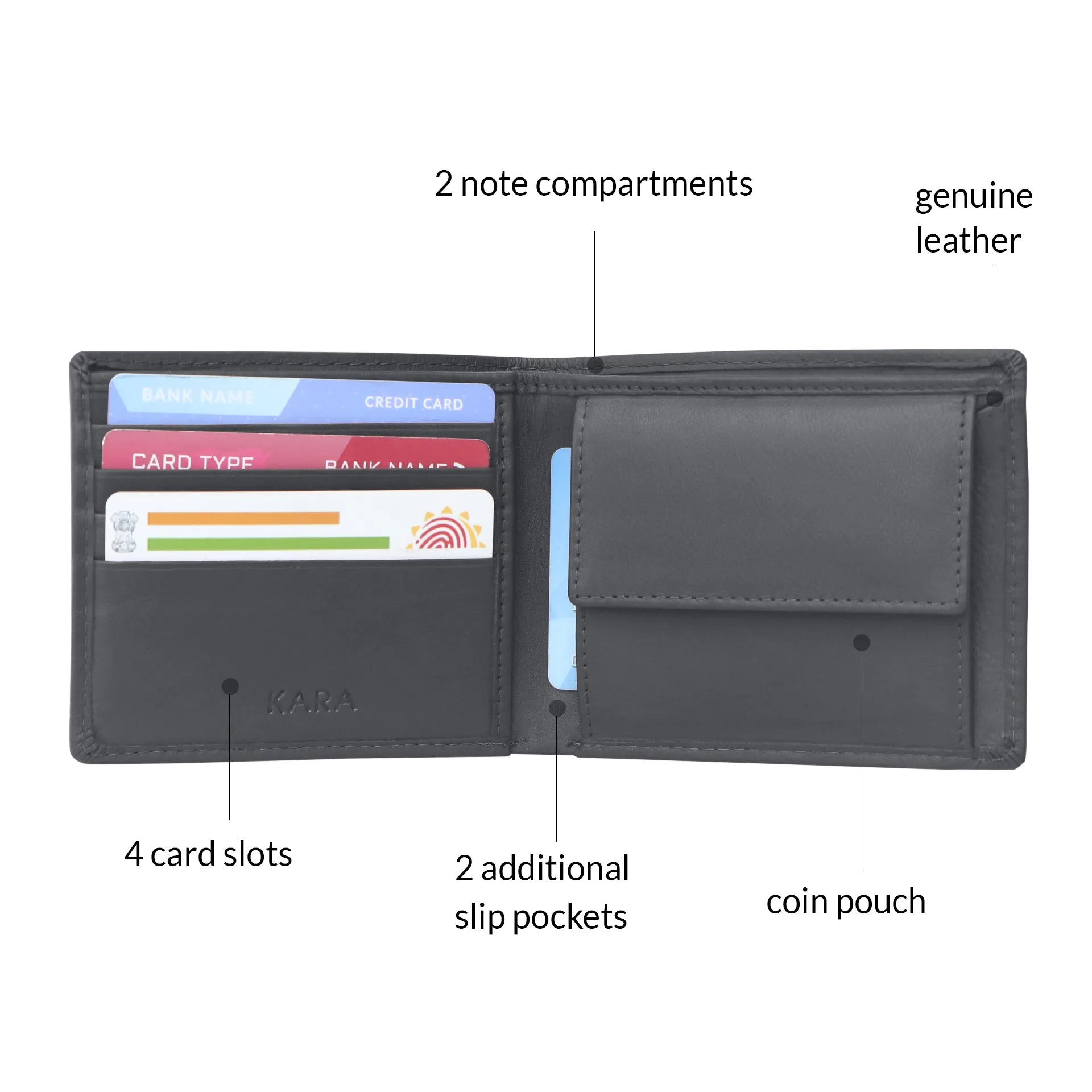10090 Brown & Blue Bifold Wallet