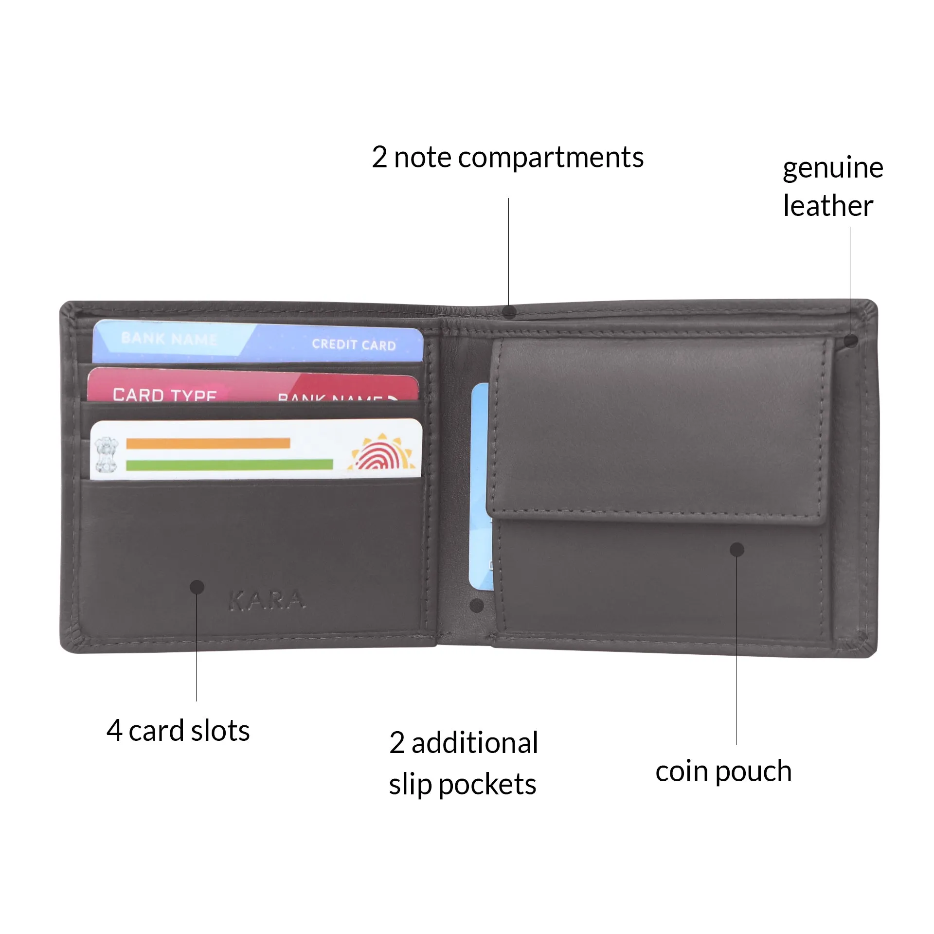 10090 Brown & Blue Bifold Wallet