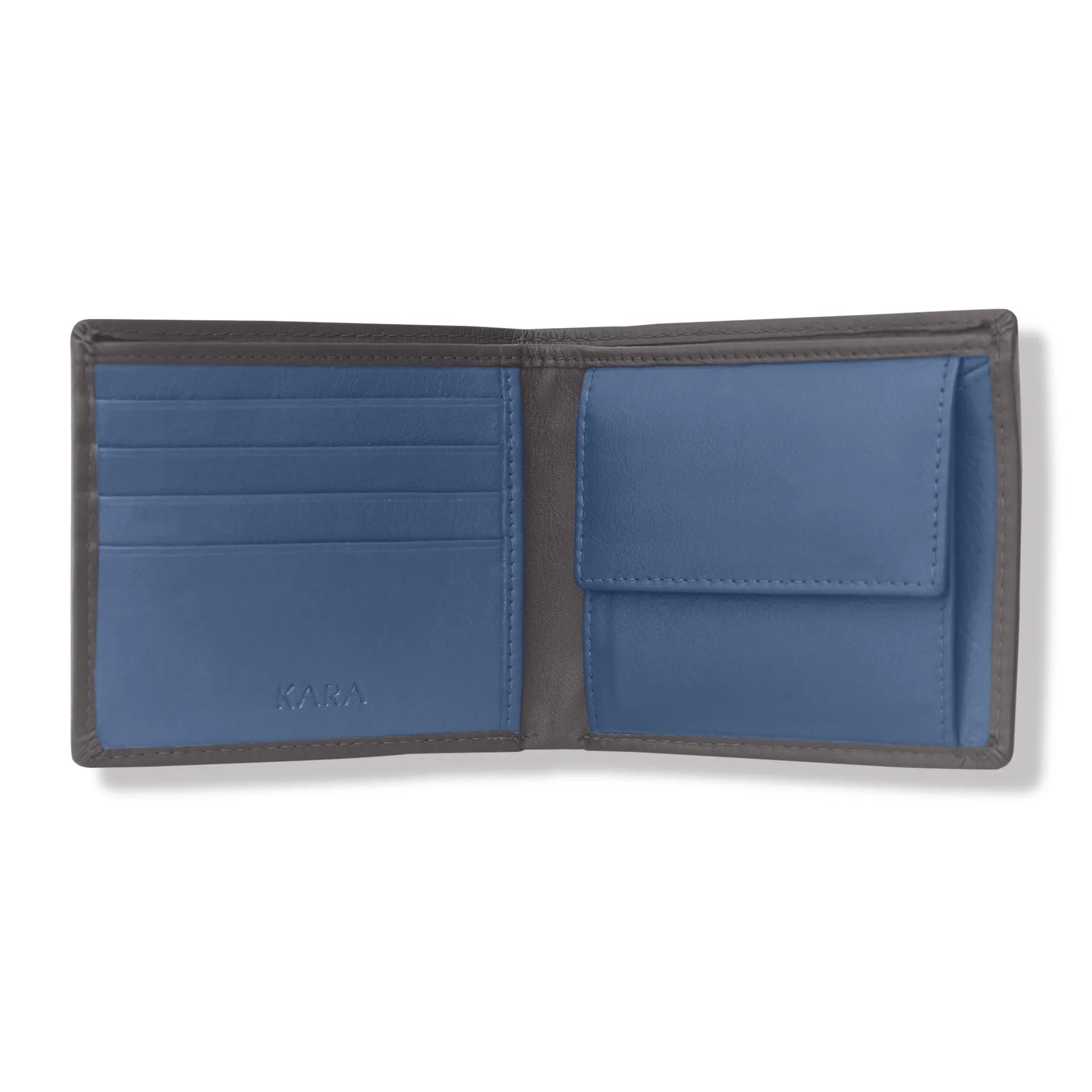 10090 Brown & Blue Bifold Wallet