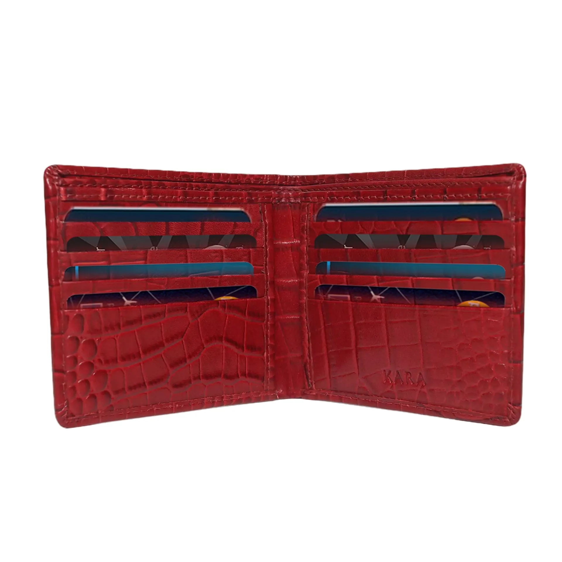 10148 Croco Brown Leather Bifold Wallet for Men