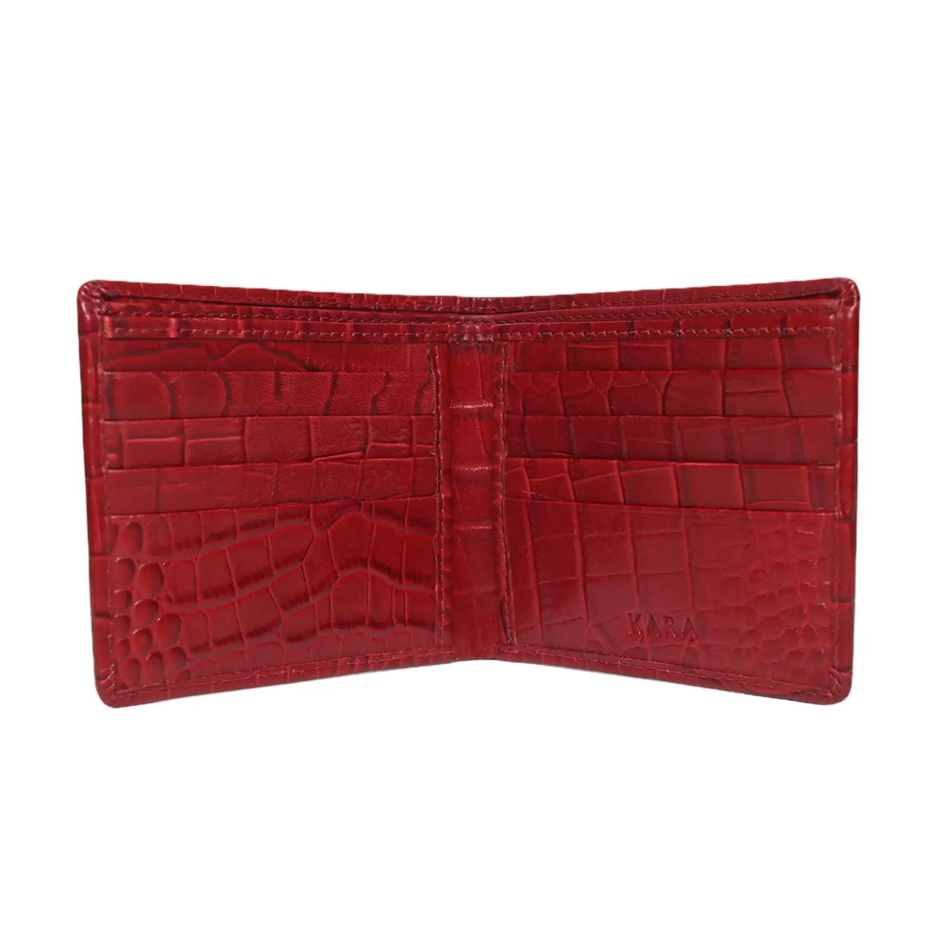 10148 Croco Brown Leather Bifold Wallet for Men