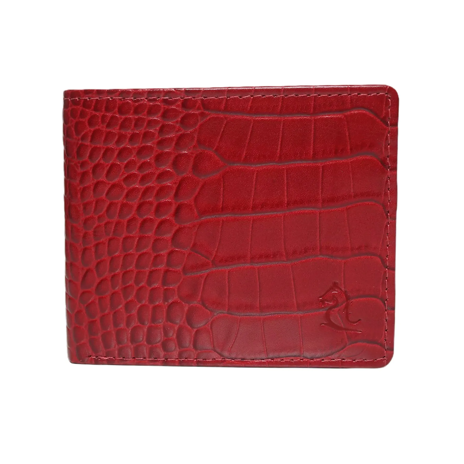 10148 Croco Brown Leather Bifold Wallet for Men
