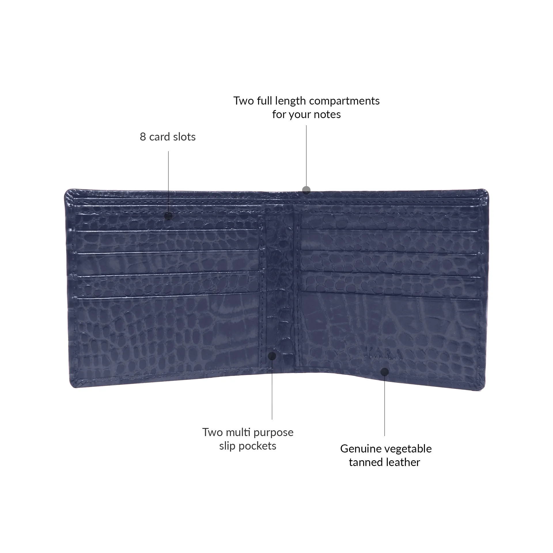 10148 Croco Brown Leather Bifold Wallet for Men