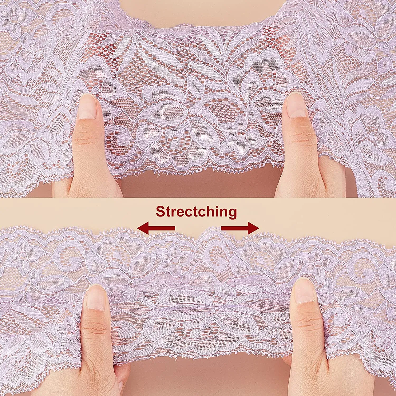 22 Yards 5.9 Wide Fabric Lace Ribbon Elastic Lace Trim for Headbands Garters Wedding Bouquet Making - 22 Colors, 1 Yard Per Color