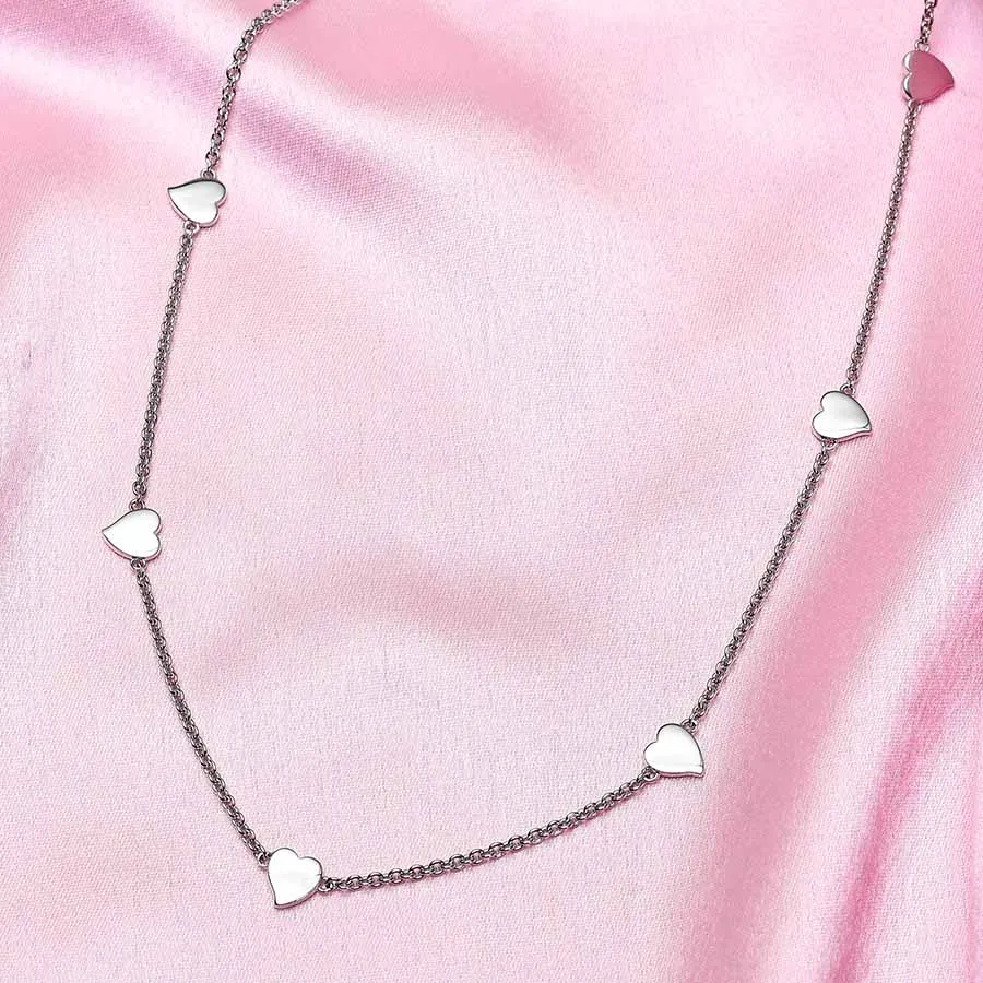 Amore Heart Station Necklace