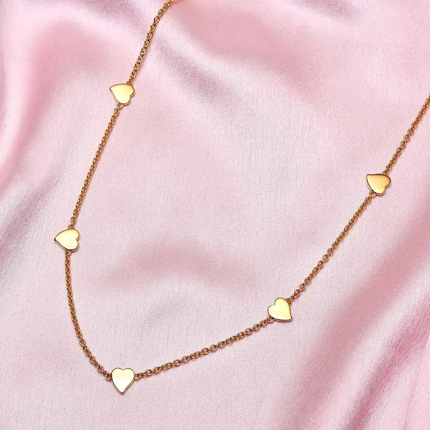 Amore Heart Station Necklace