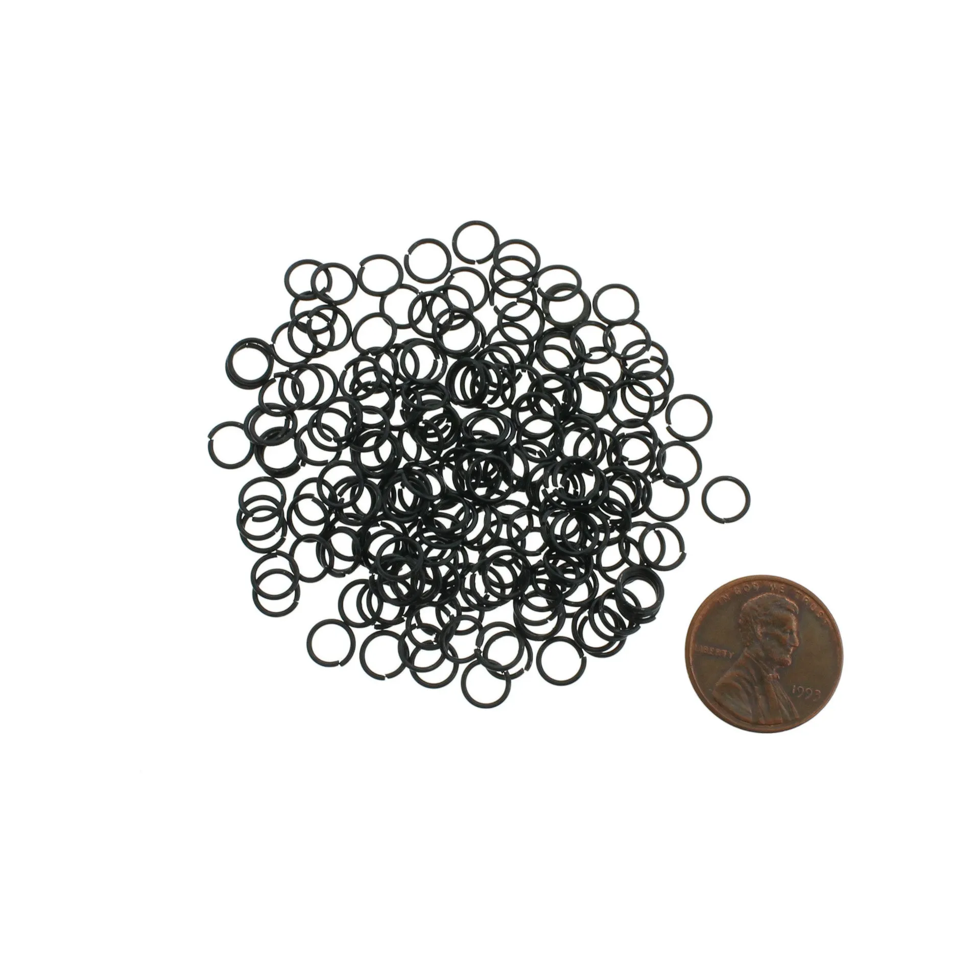 Black Jump Rings 6mm x 0.7mm - Open 21 Gauge - 1000 Rings - J268