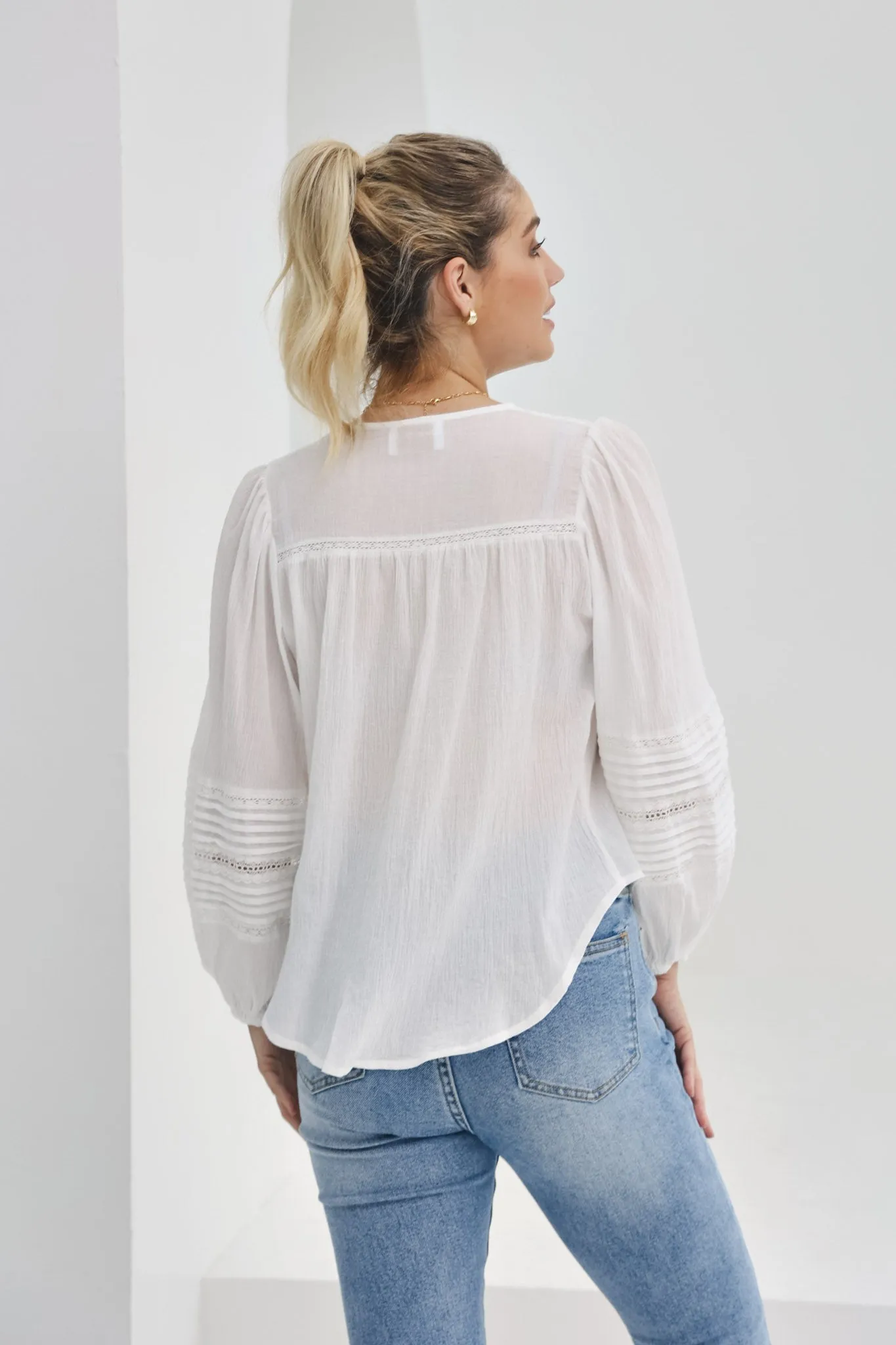 Blair White Lace Detail Blouse