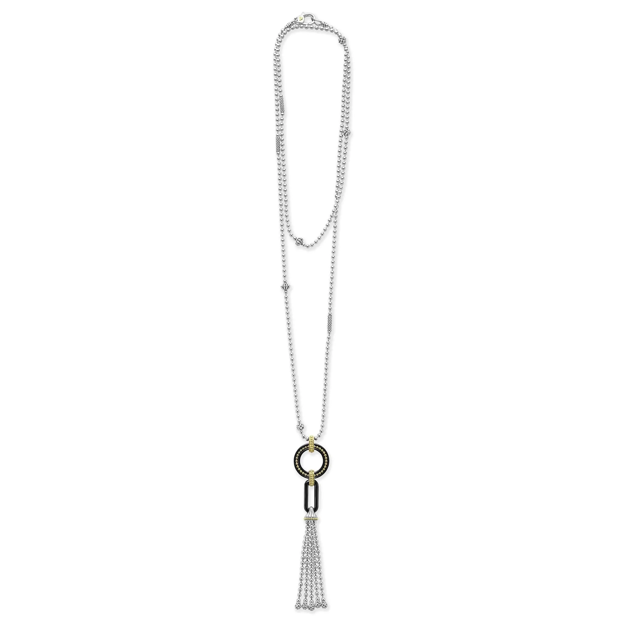 Ceramic Tassel Pendant on 34" Ball Chain
