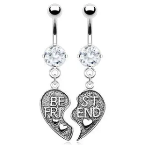 Clear Best Friends Belly Rings