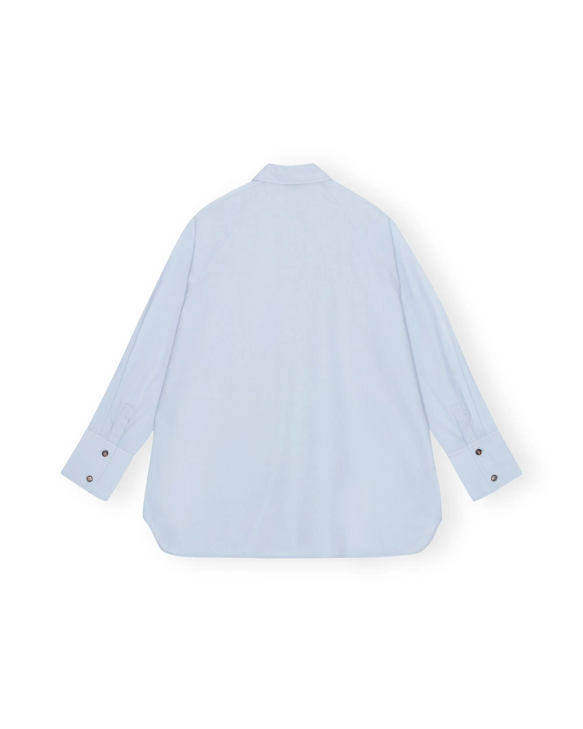 Cotton Poplin Oversize Raglan Shirt - Heather