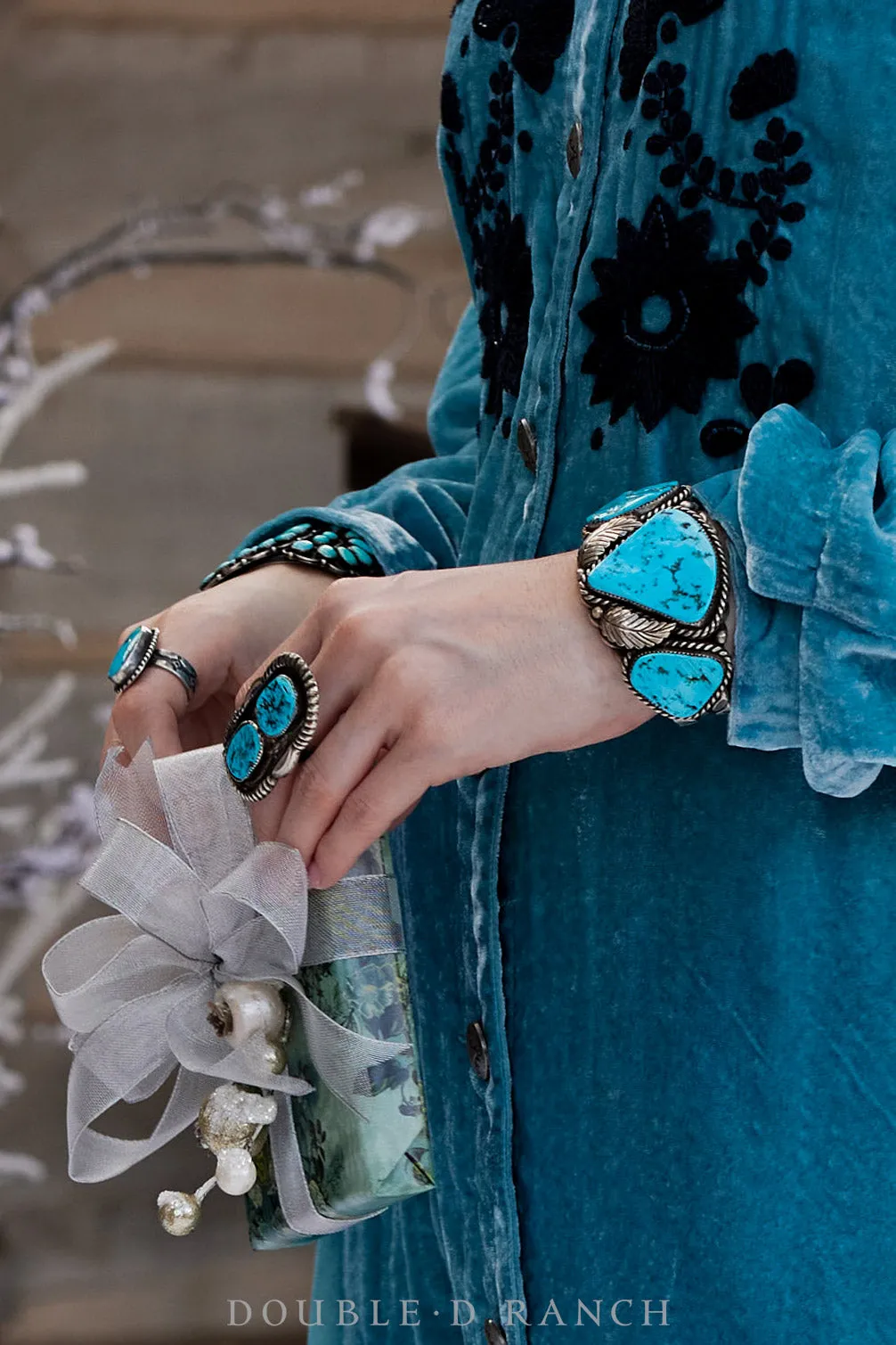 Cuff, Natural Stone, Turquoise, Statement, Multi Stone, Leaf Applique, Hallmark, Vintage ‘70s, 2824