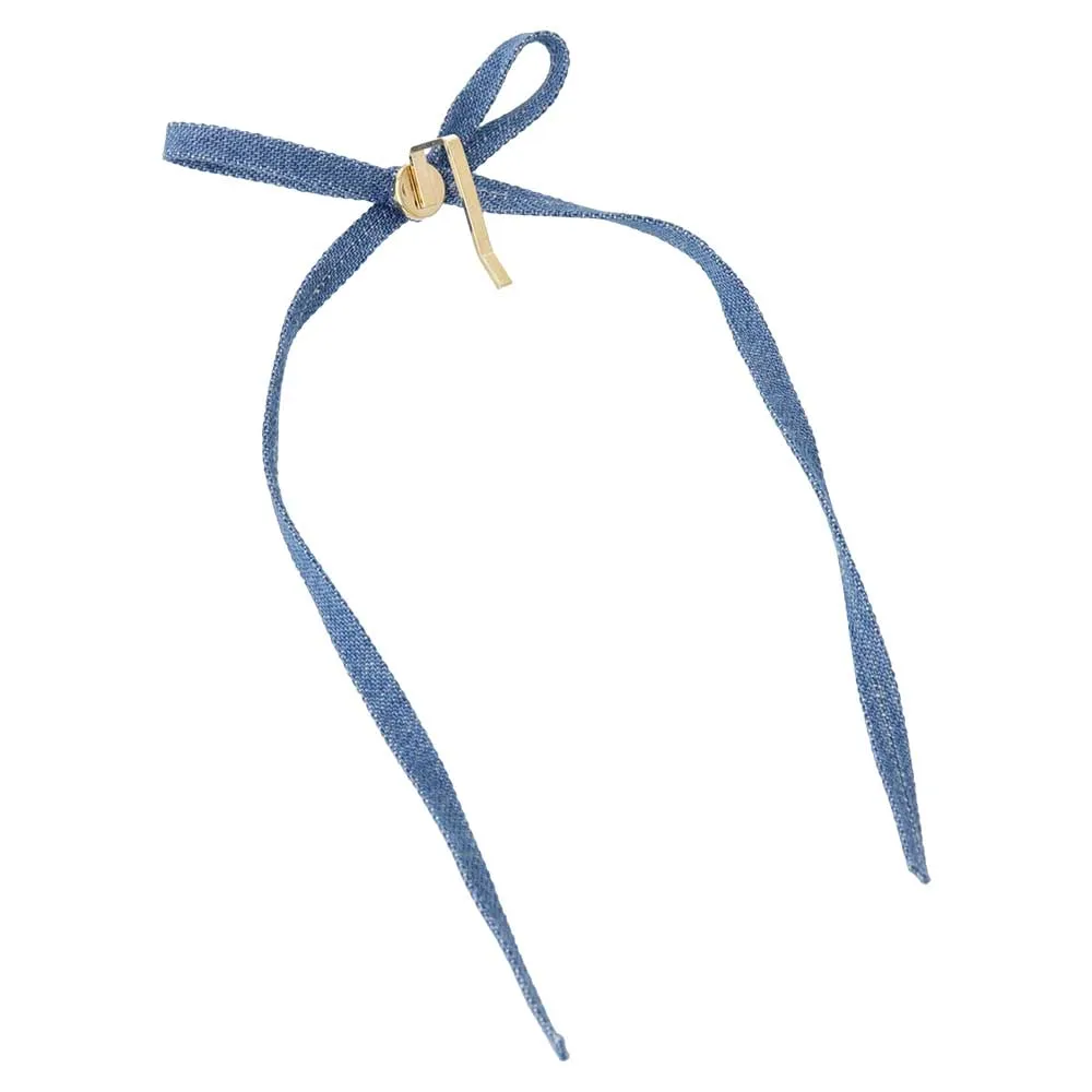 Denim Long Tail Bow Pony Hook