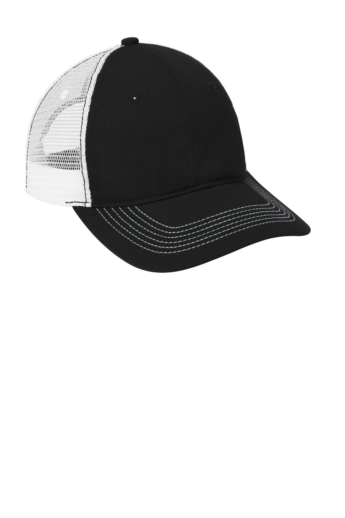 District Mesh Back Caps, Black/ White