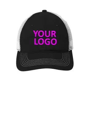 District Mesh Back Caps, Black/ White