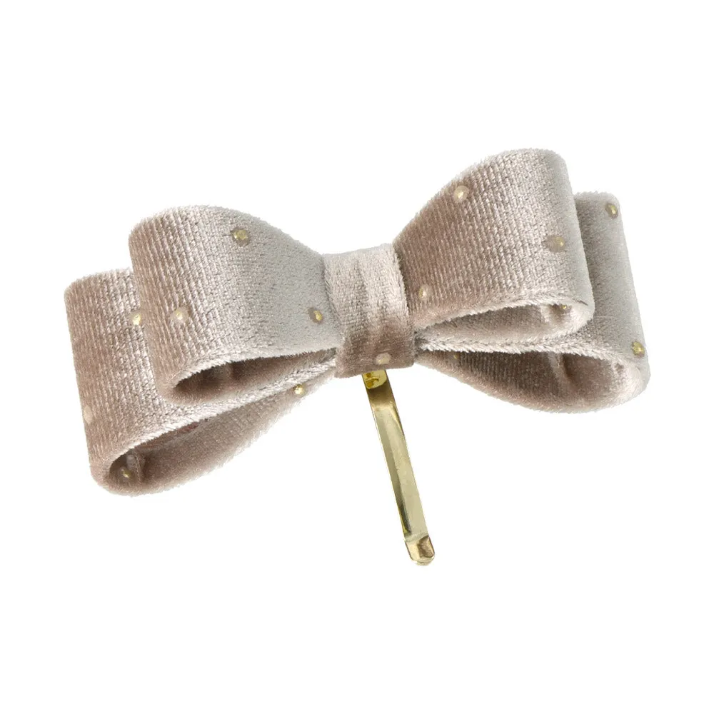 Dot Velvet Bow Pony Hook
