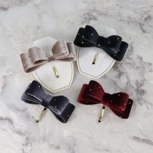 Dot Velvet Bow Pony Hook