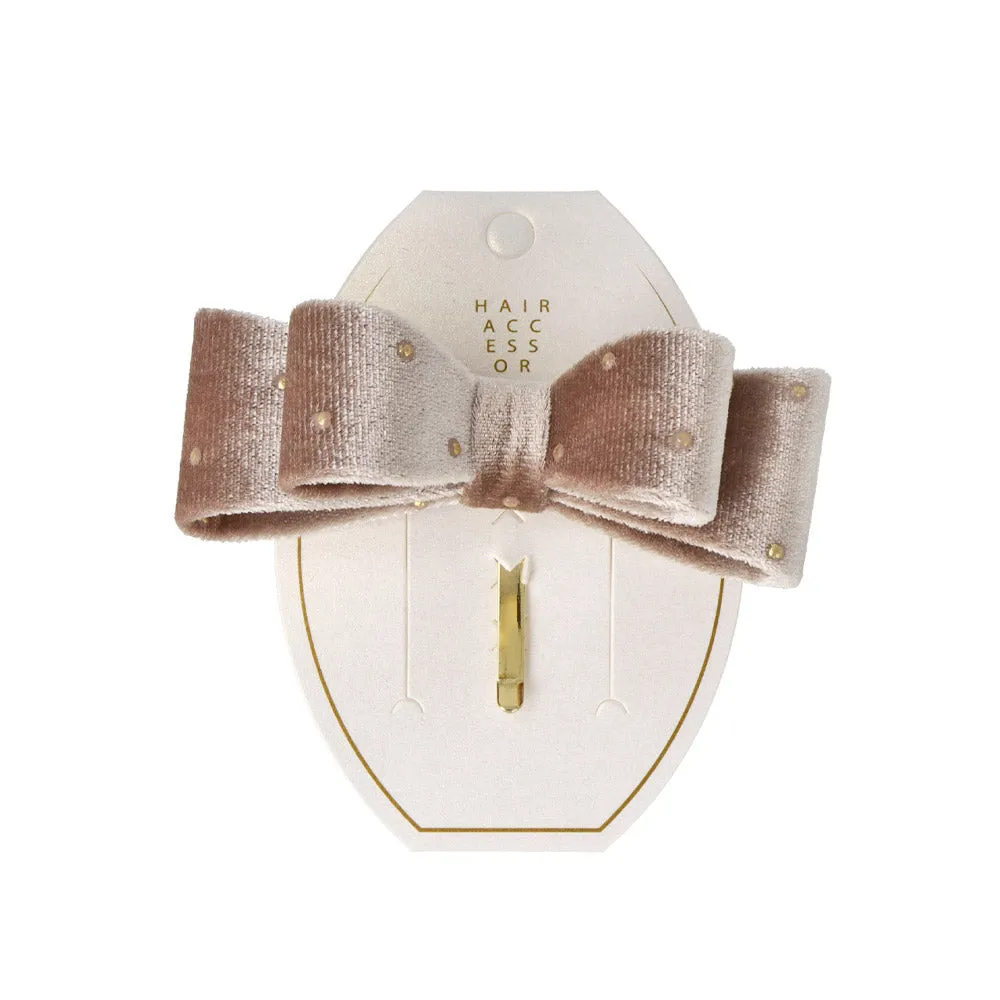 Dot Velvet Bow Pony Hook