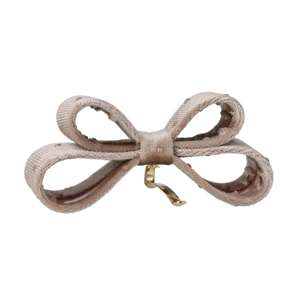 Dot Velvet Bow Pony Hook