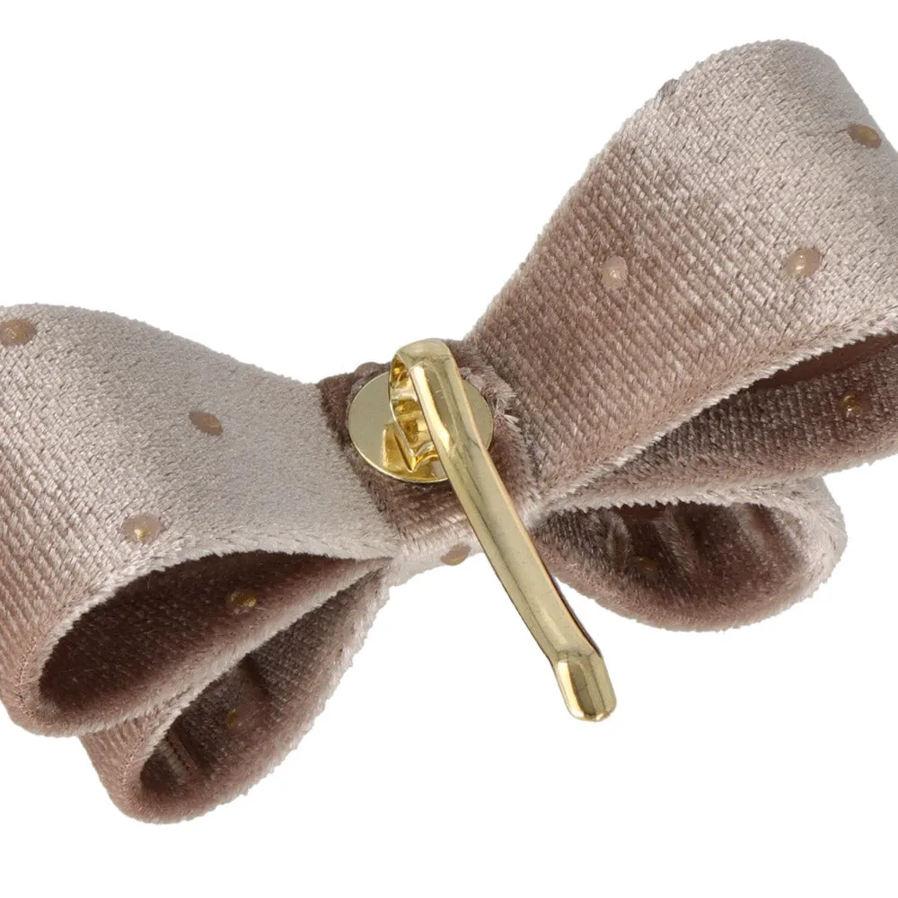 Dot Velvet Bow Pony Hook