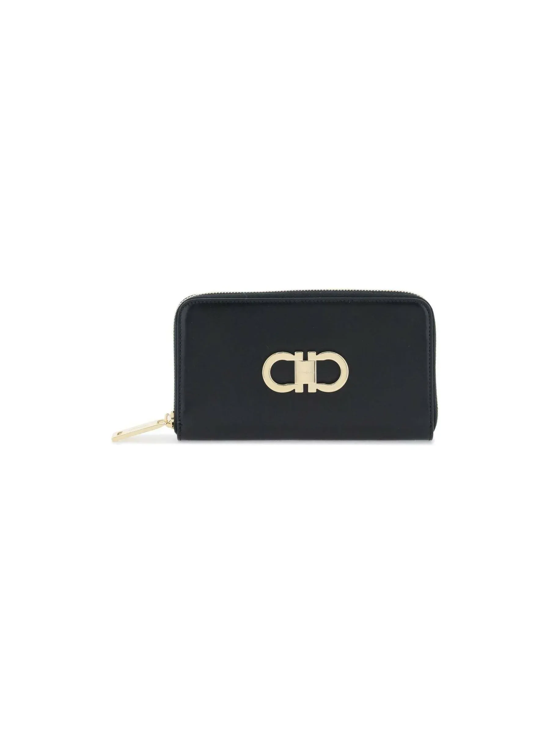 Gancini Leather Zip Wallet