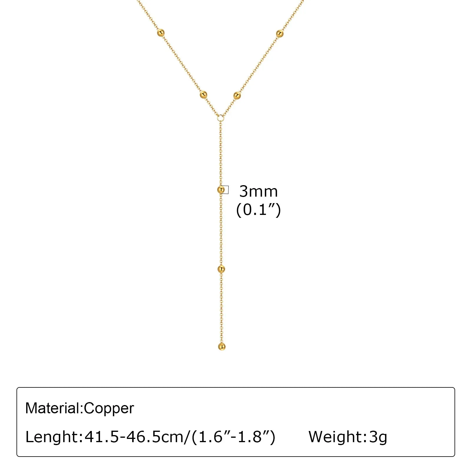 Gold Plated Lariat Necklace for Women, Double Layered Chic