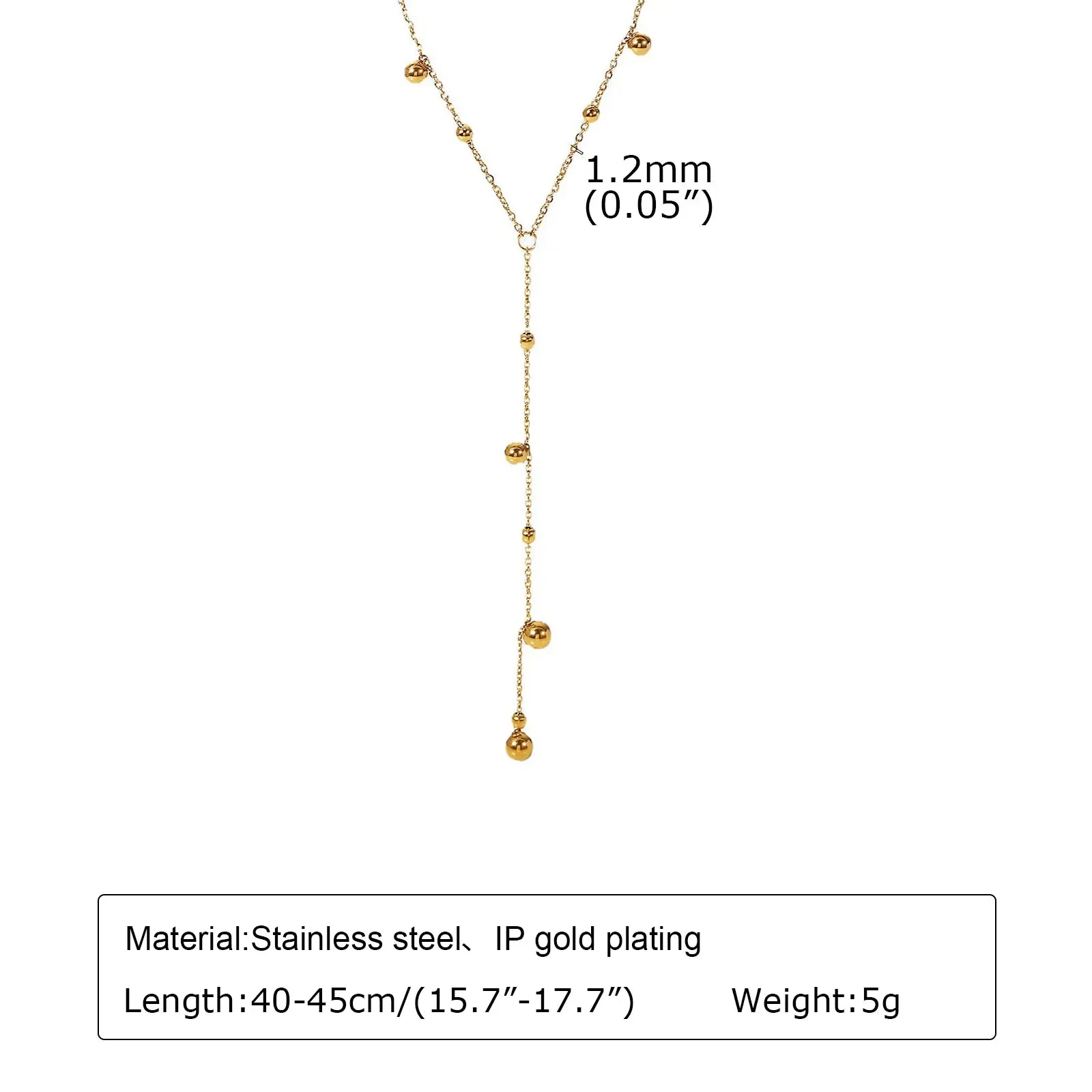 Gold Plated Lariat Necklace for Women, Double Layered Chic