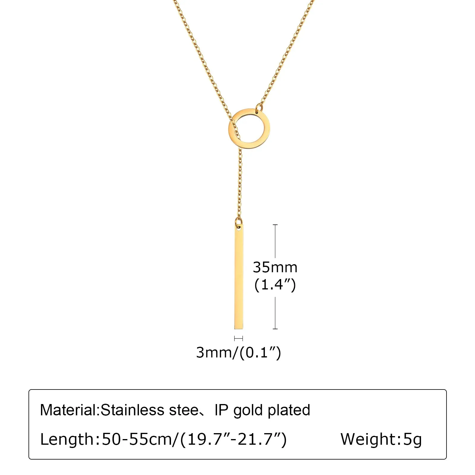Gold Plated Lariat Necklace for Women, Double Layered Chic