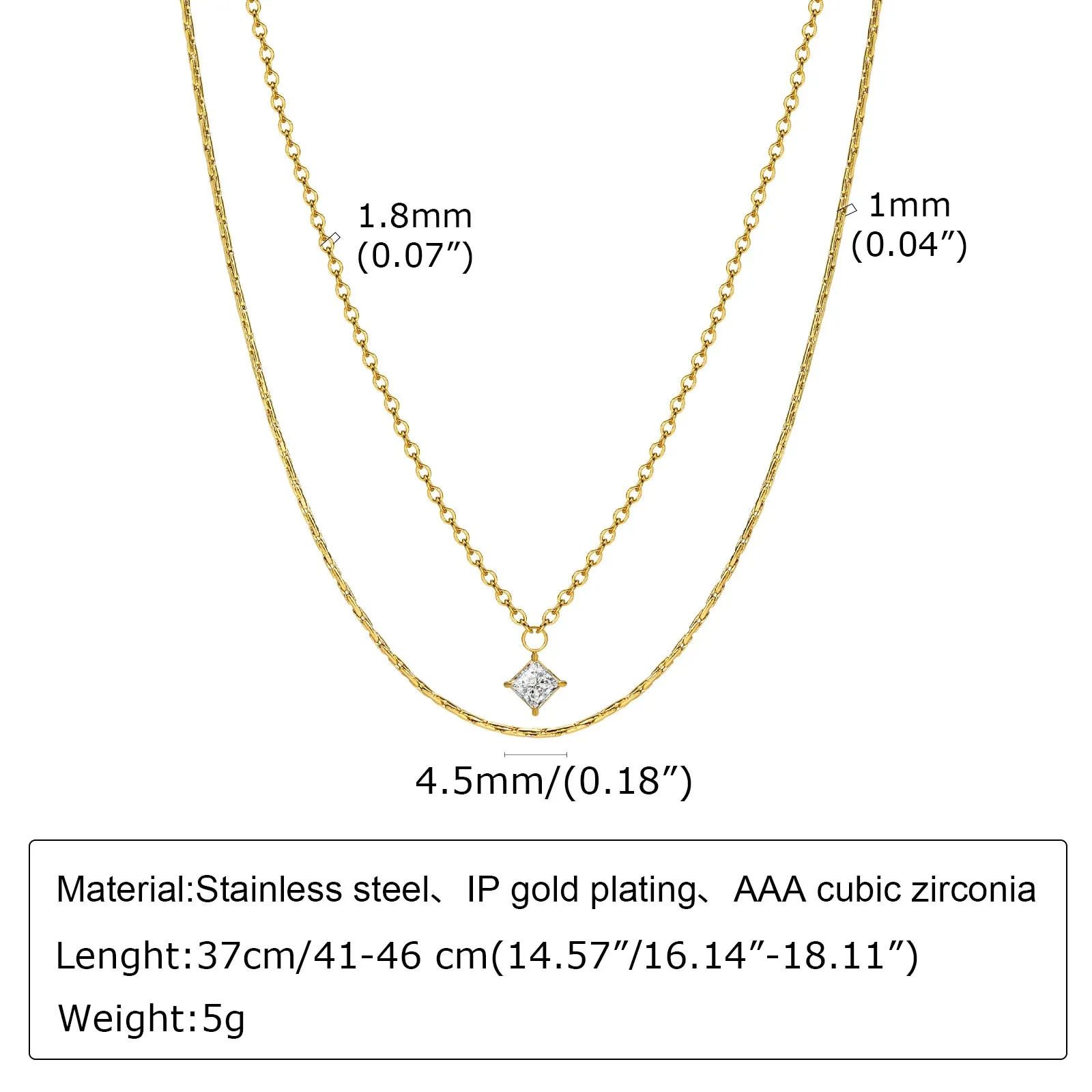 Gold Plated Lariat Necklace for Women, Double Layered Chic