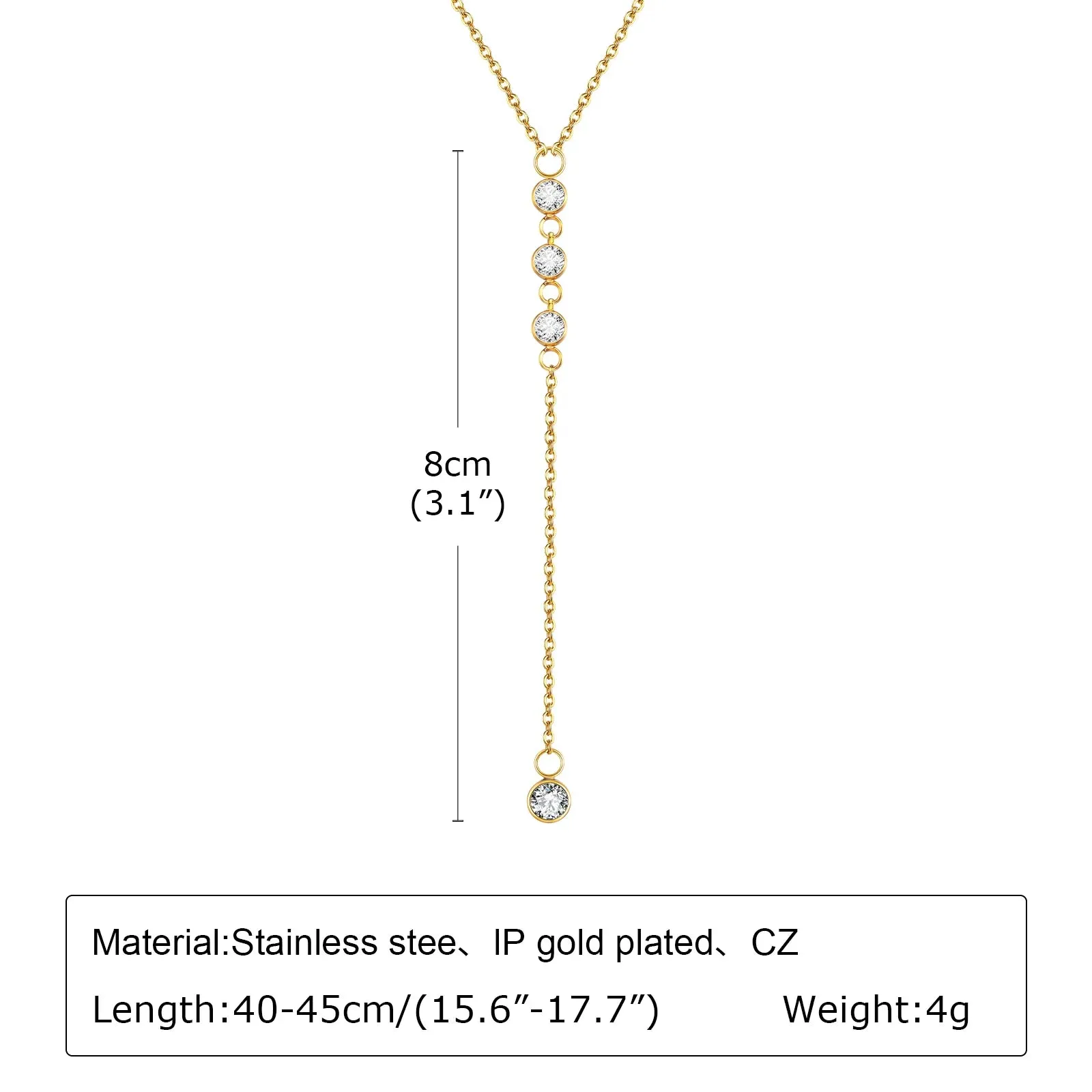 Gold Plated Lariat Necklace for Women, Double Layered Chic