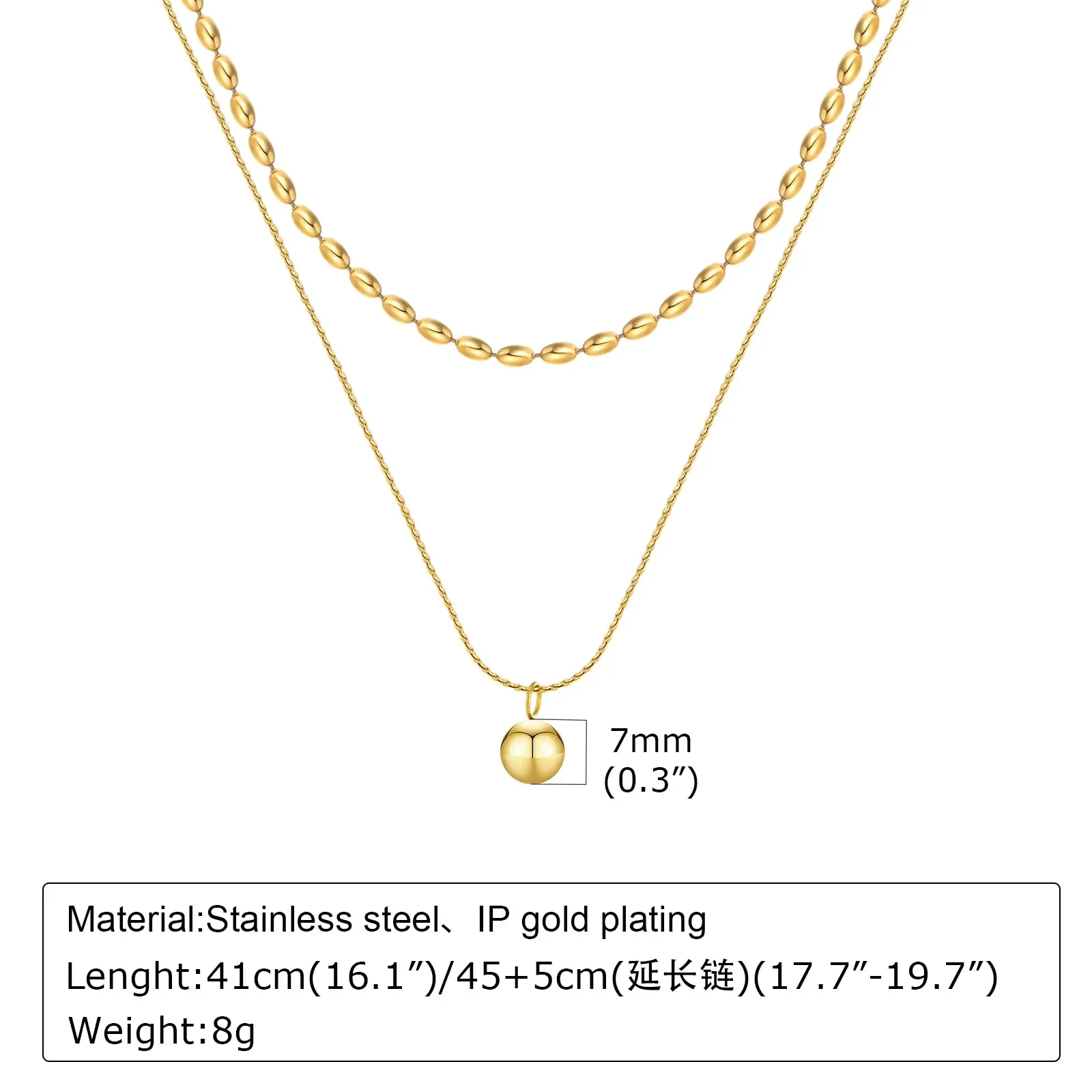 Gold Plated Lariat Necklace for Women, Double Layered Chic