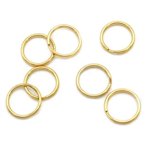 Gold Stainless Steel Key Rings - 20mm - 5 Pieces - Z1644