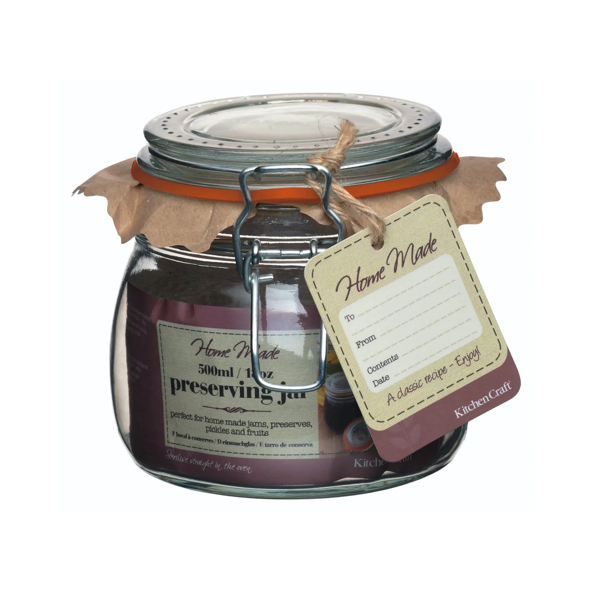 Home Made Glass Preserving Jar - Various Sizes