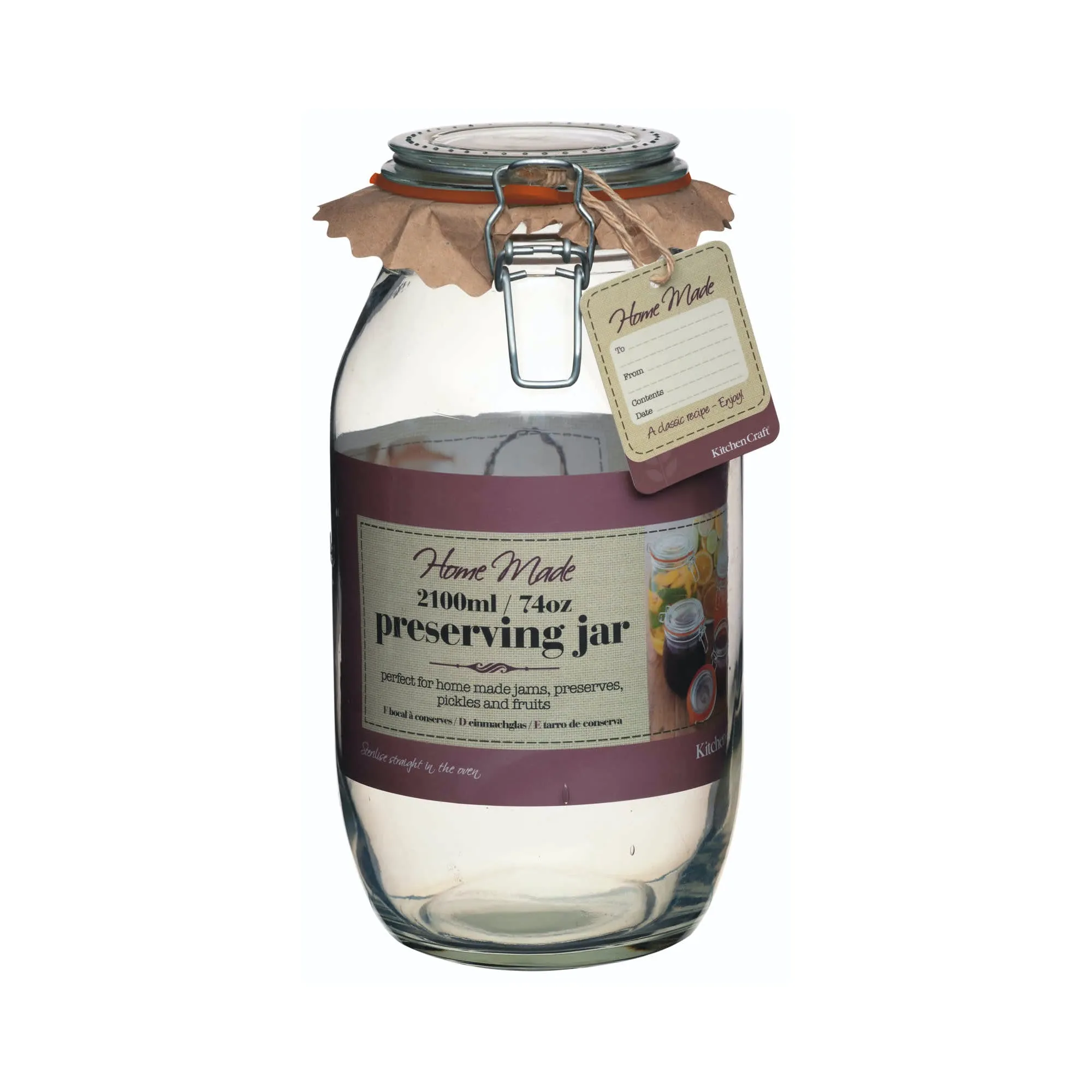 Home Made Glass Preserving Jar - Various Sizes