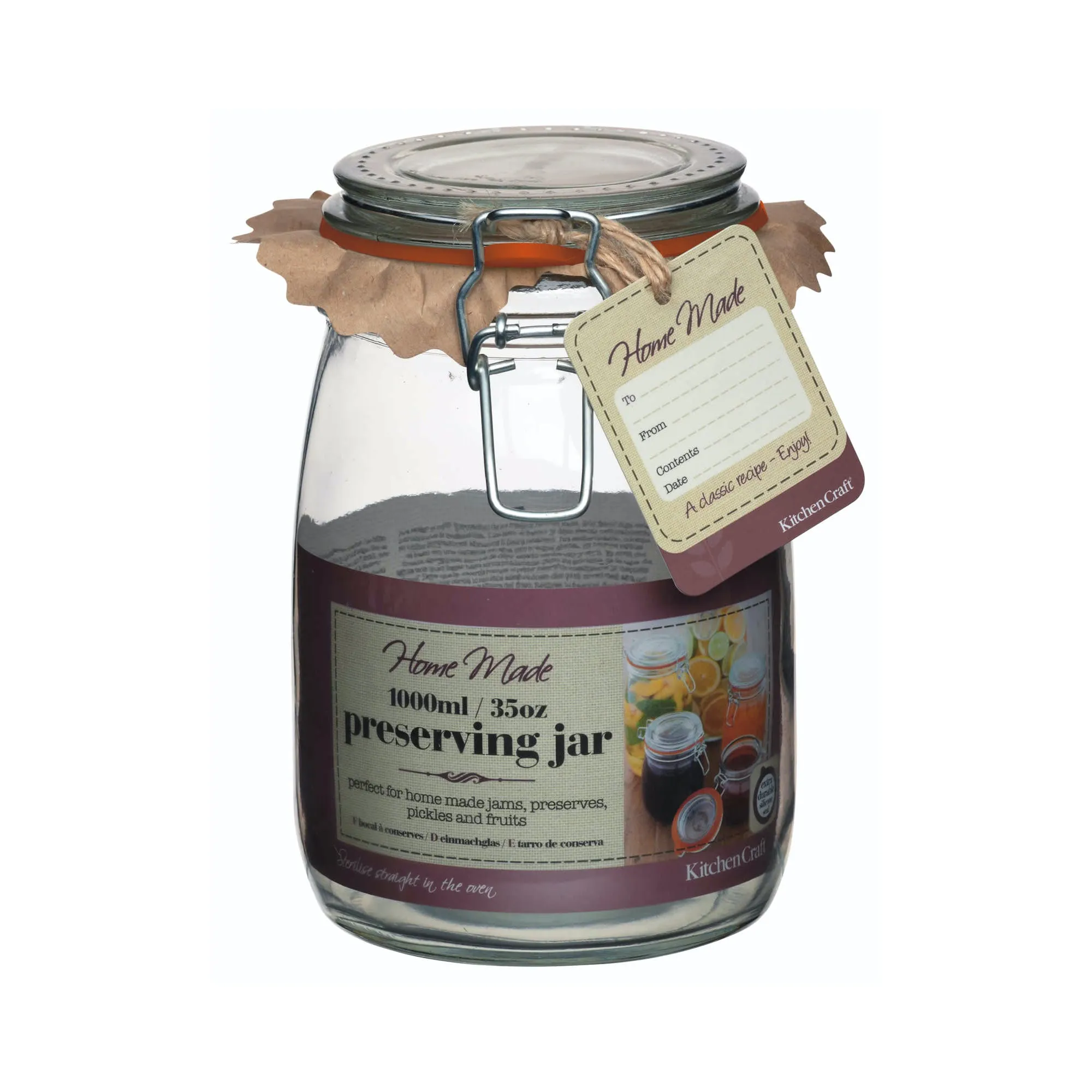 Home Made Glass Preserving Jar - Various Sizes