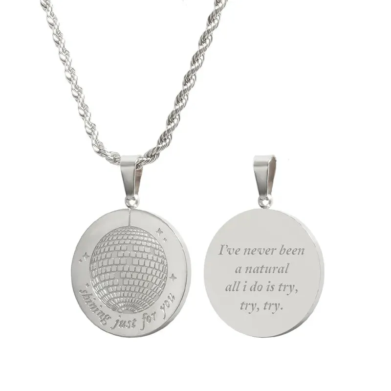 JINHUI Elegant Stainless Steel Chokers Neckalce for Women Cute Lady Hand Love Heart Palm Pendant Necklace Metal Texture Jewelry