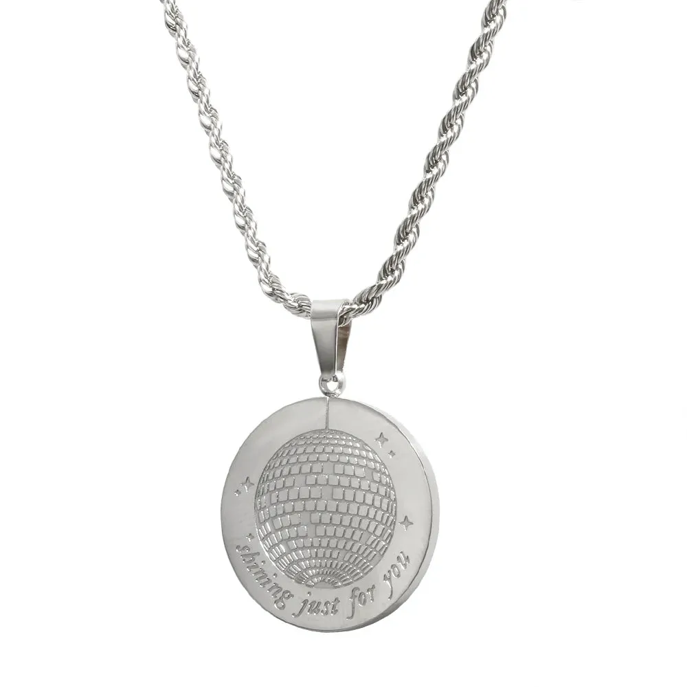 JINHUI Elegant Stainless Steel Chokers Neckalce for Women Cute Lady Hand Love Heart Palm Pendant Necklace Metal Texture Jewelry