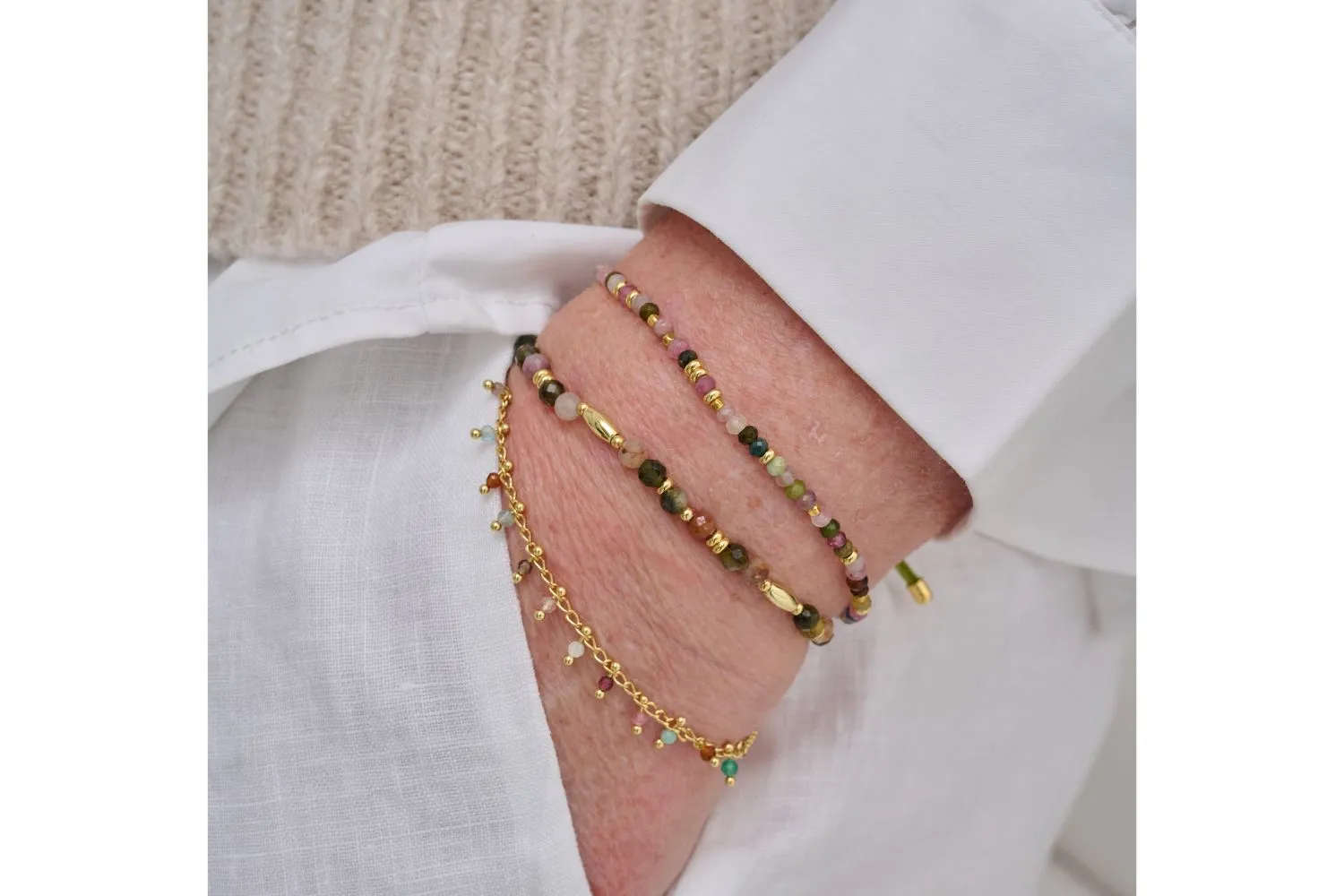 Kea 3 Layer Gemstone Bracelet Stack