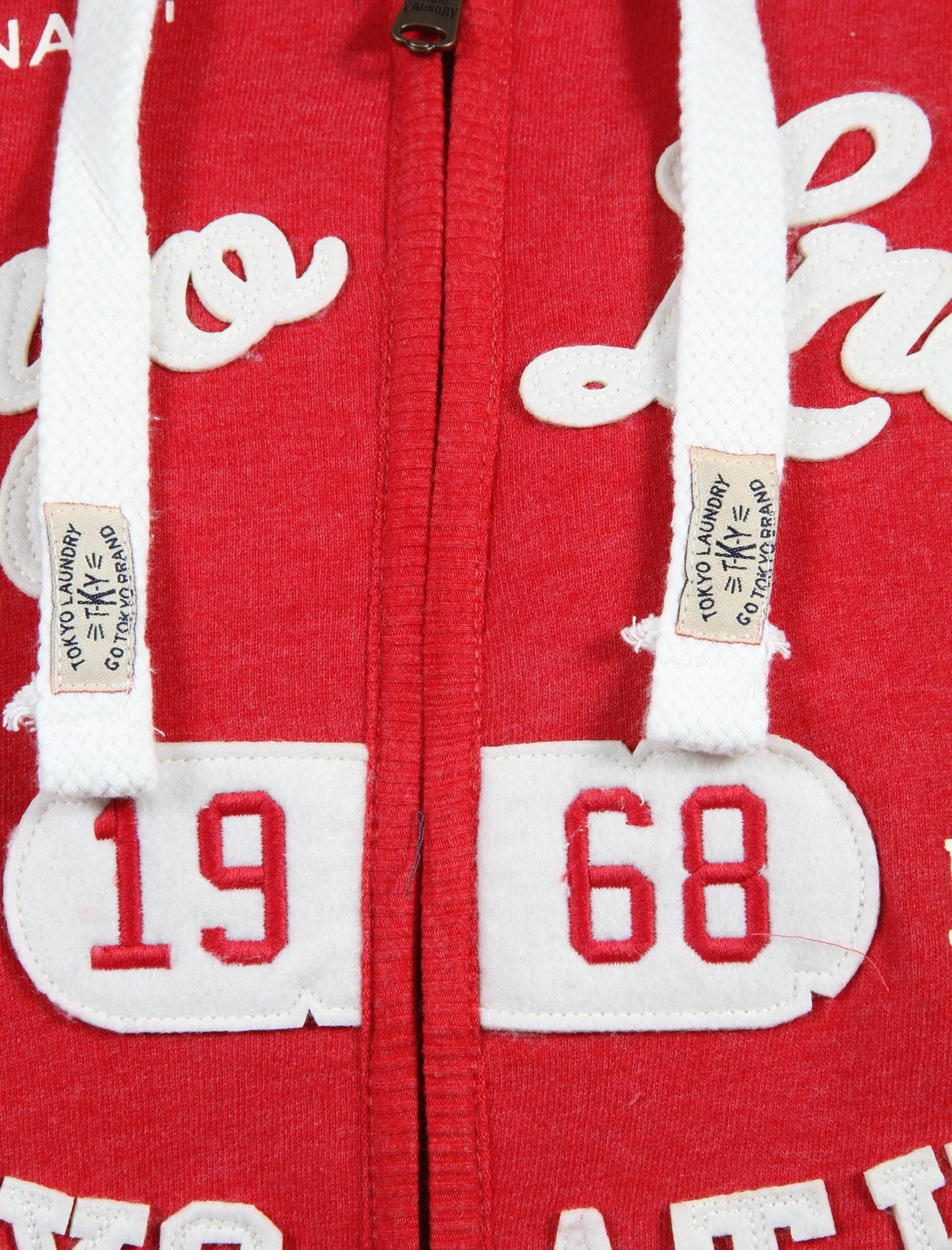 Mantua Bay Zip Through Hoodie In Tokyo Red Marl - Tokyo Laundry