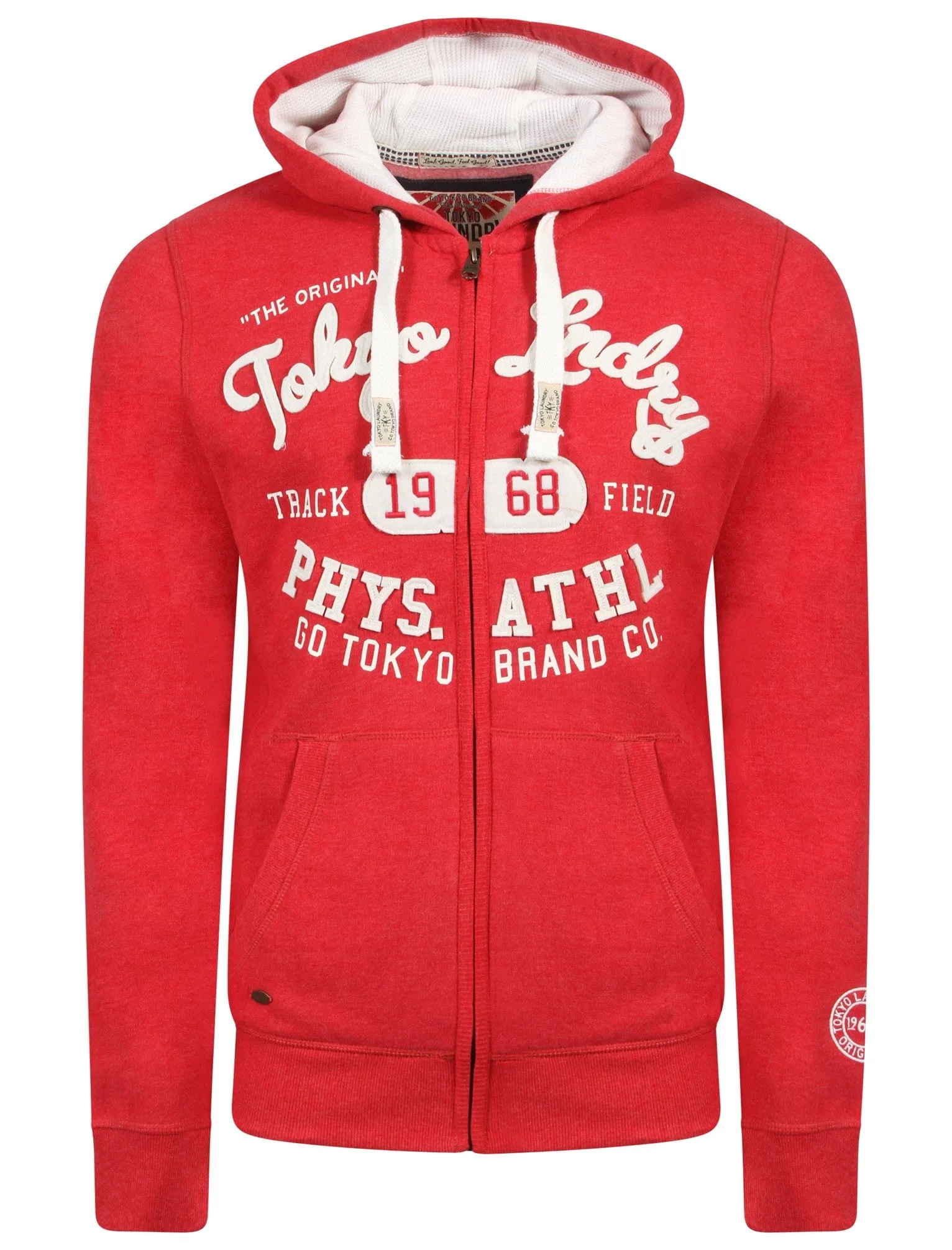 Mantua Bay Zip Through Hoodie In Tokyo Red Marl - Tokyo Laundry